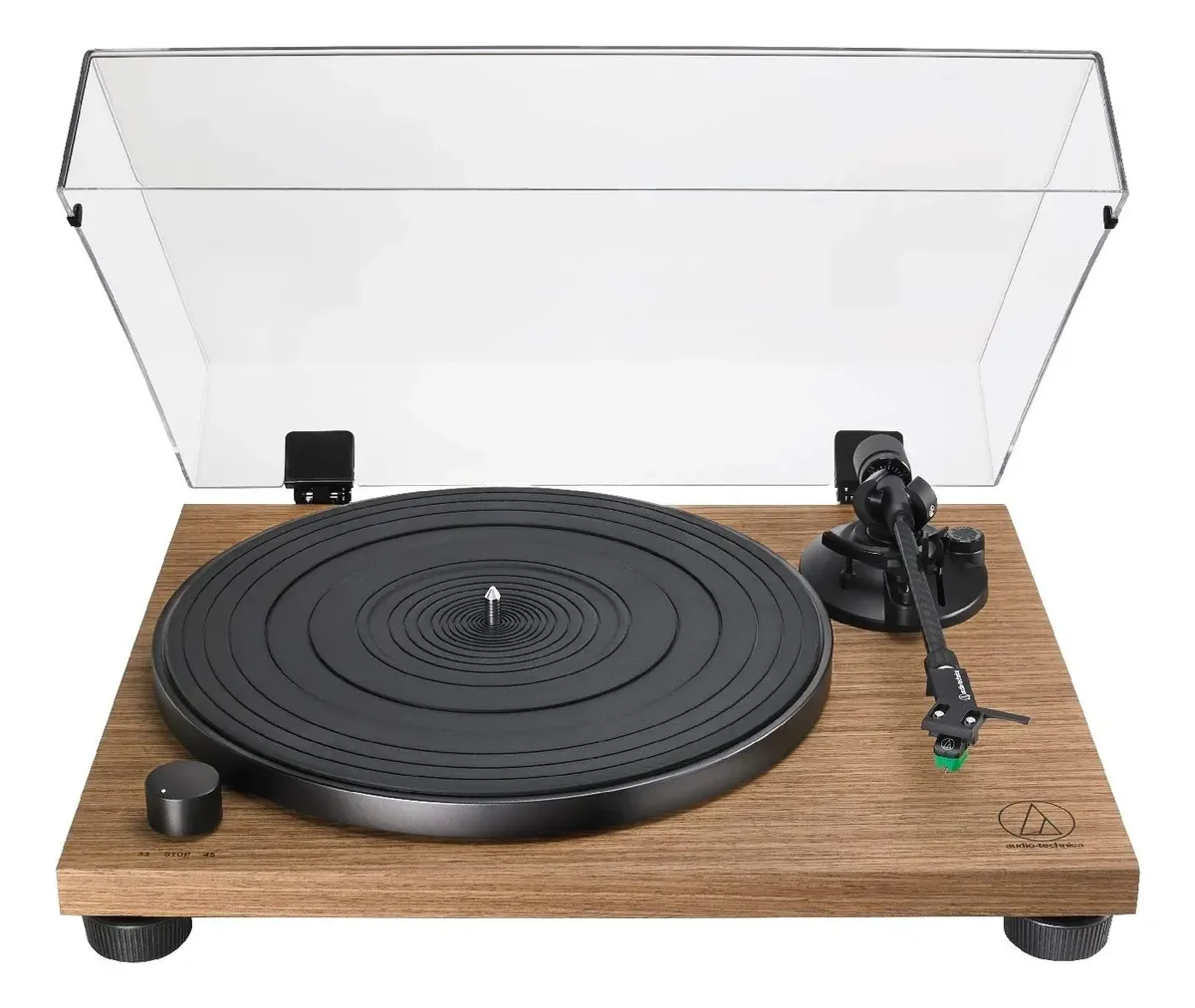 Toca-discos Audio-Technica AT-LPW30 e AT-LPW40WN com acabamento em madeira